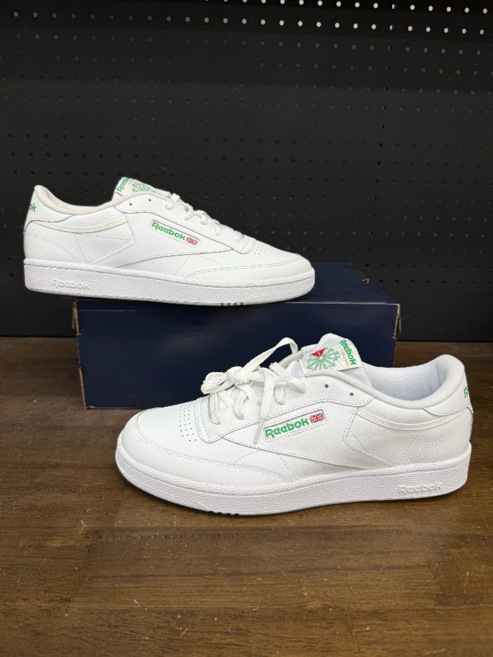 New W/O Box! Men's Reebok Club C 85 'White Green' 2023 Classic Sneakers Size 13